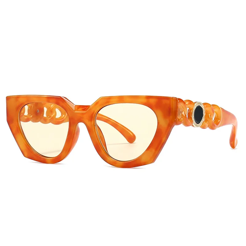 Accessories Women Chic All-Match Chain Shaped Temples Sunglasses