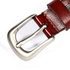 Accessories Women Silver Buckle Leather Leisure Belt