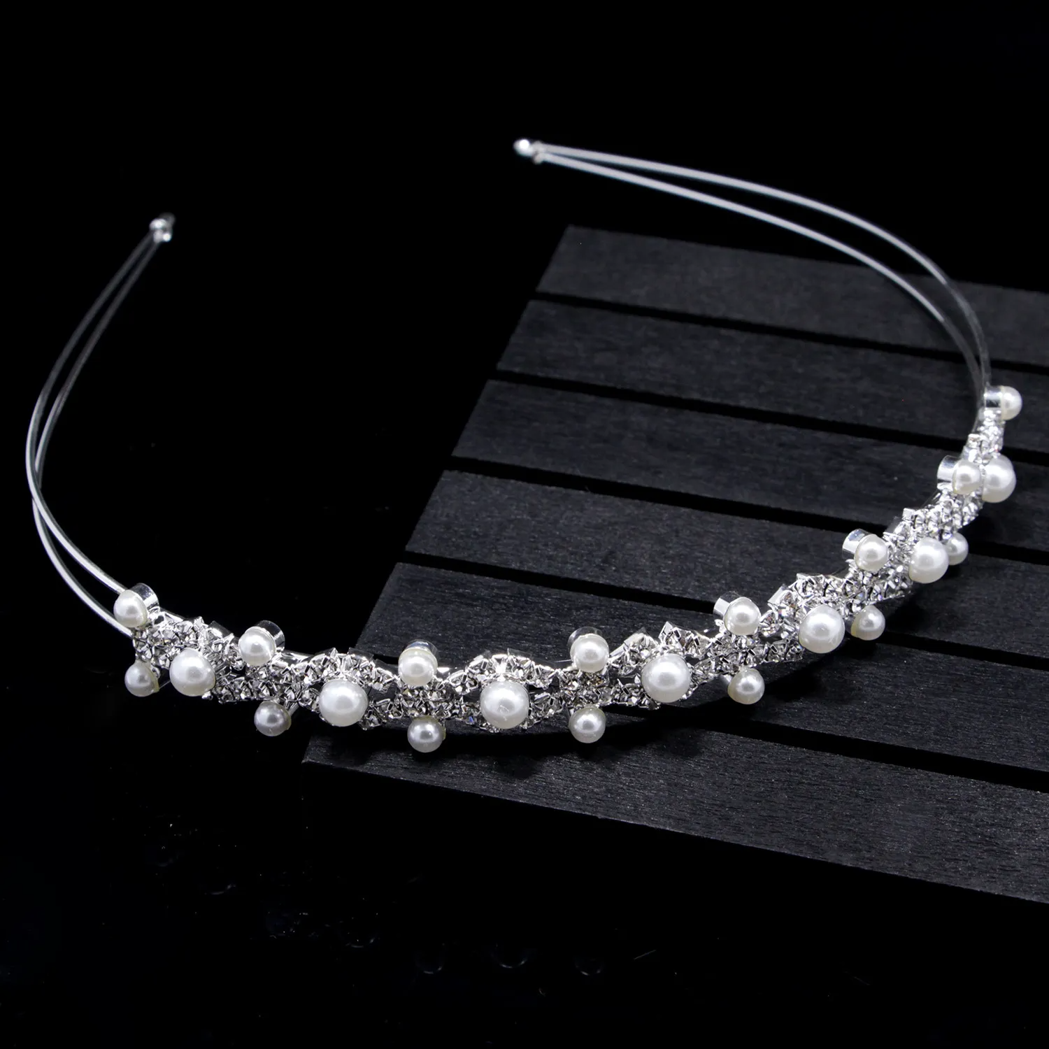 Accessories Women Rhinestone + Pearls Wedding Bride Tiara