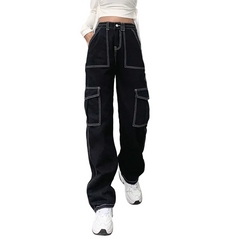 Women Casual Edgy Stitching Cargo Pants