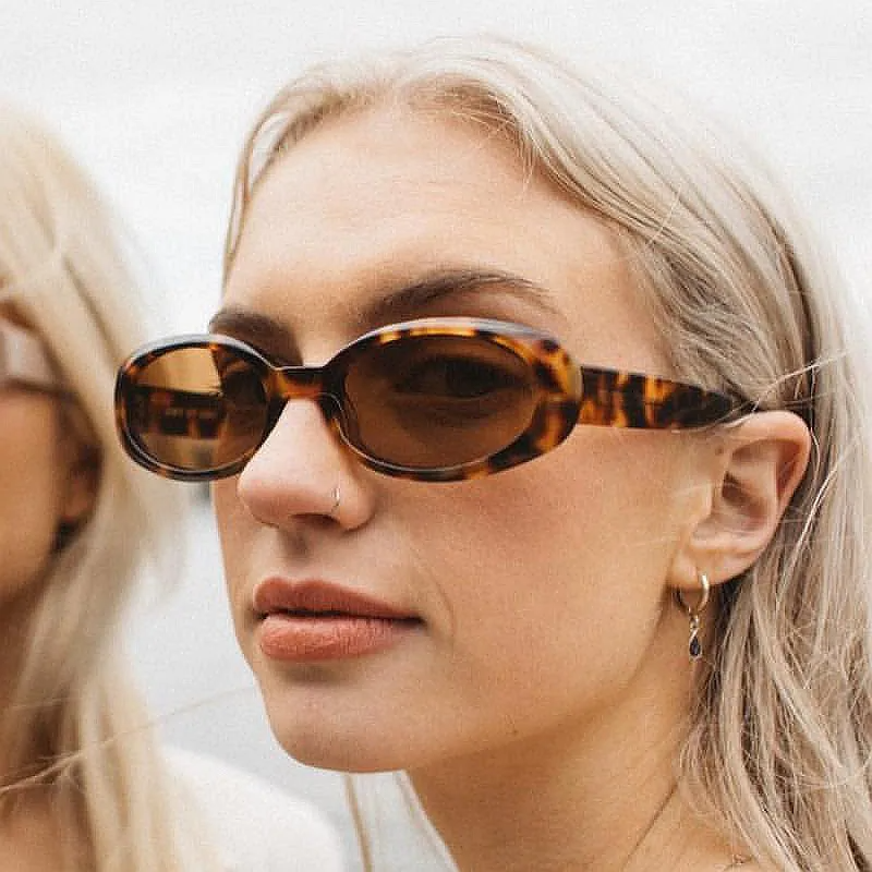 Accessories Women Oval Small Frame Jelly Sunglasses