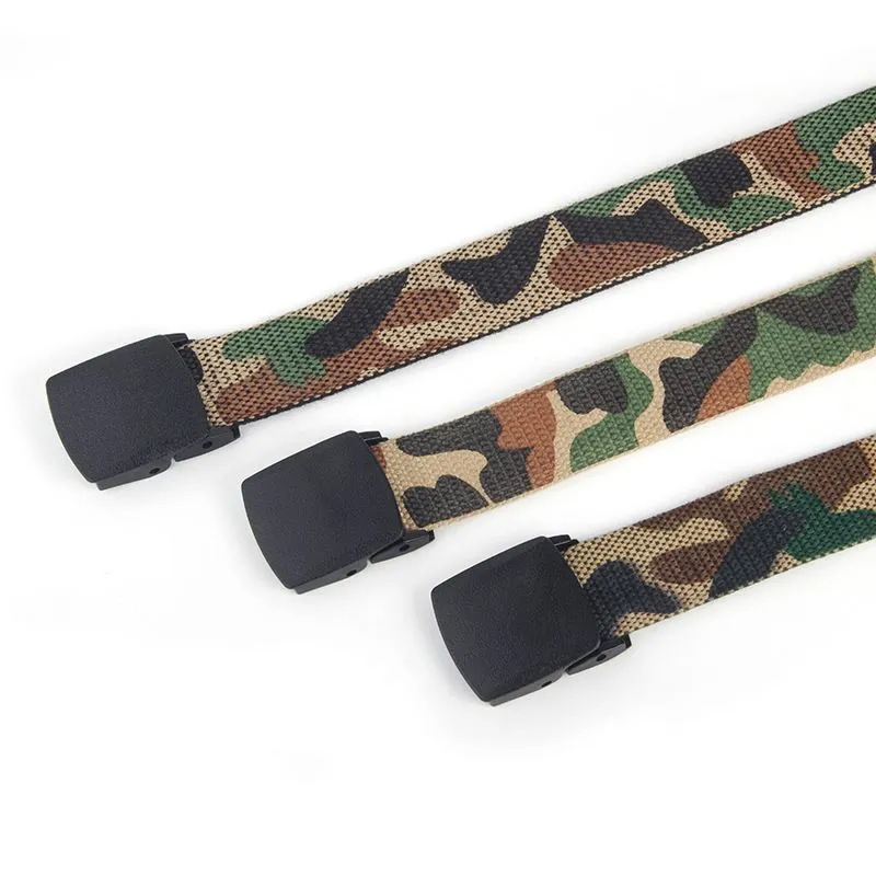 Accessories Men Classic Camouflage Print Canvas Belt