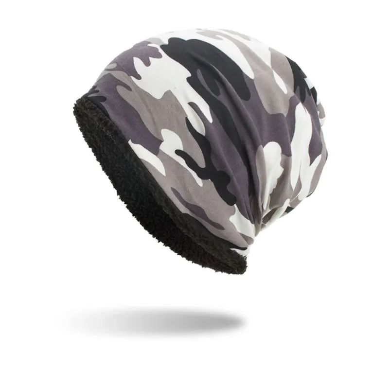 Accessories Unisex Velvet Warm Camouflage Beanies