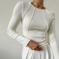 Women Casual Knit Long Sleeve T-Shirt