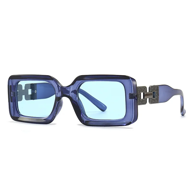 Accessories Women Rhinestone Chain Square Frame Sunglasses