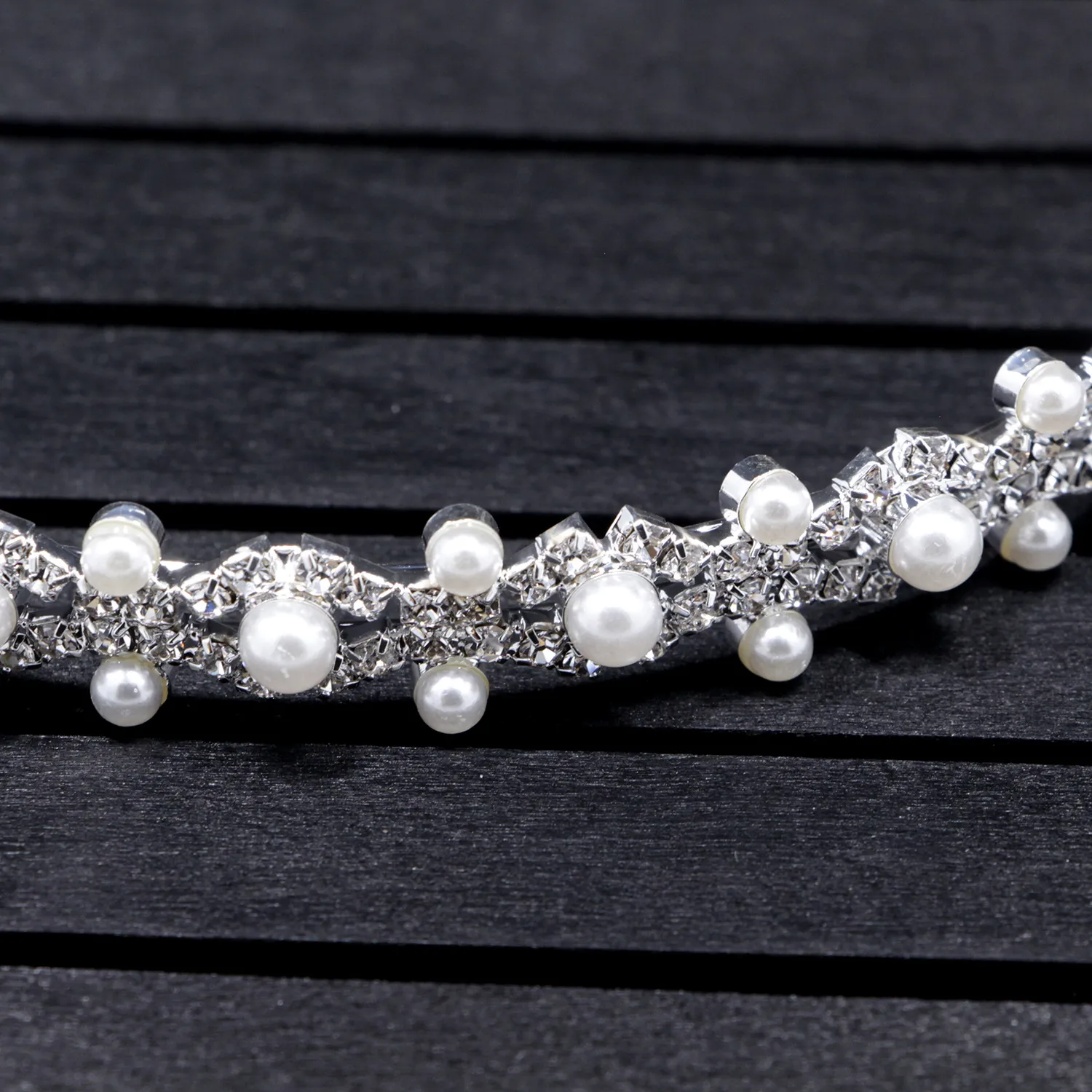 Accessories Women Rhinestone + Pearls Wedding Bride Tiara