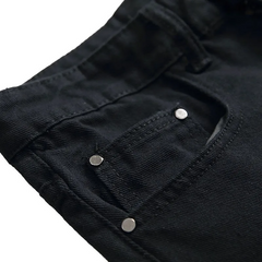 Men Cotton Casual Zipper Design Slim Fit Jeans