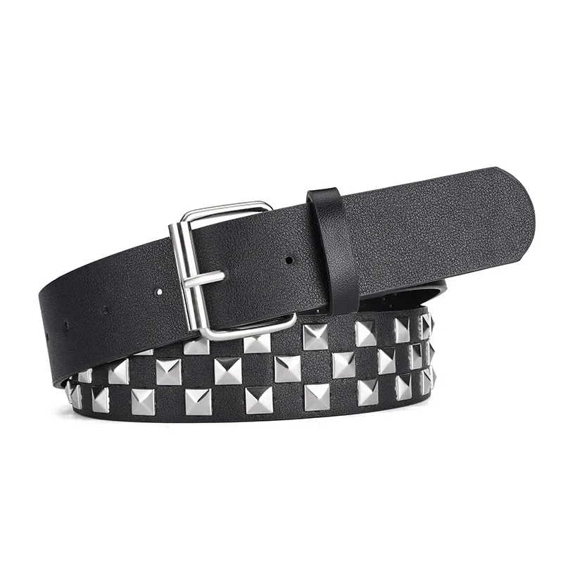 Accessories Unisex Riveted Decorative Wide Belt