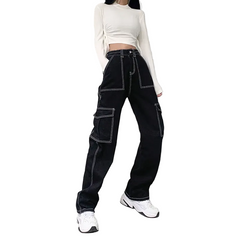 Women Casual Edgy Stitching Cargo Pants