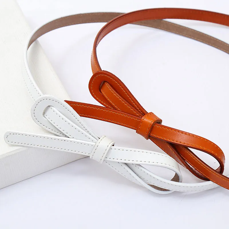 Accessories Women Bow Decor Leather Belt