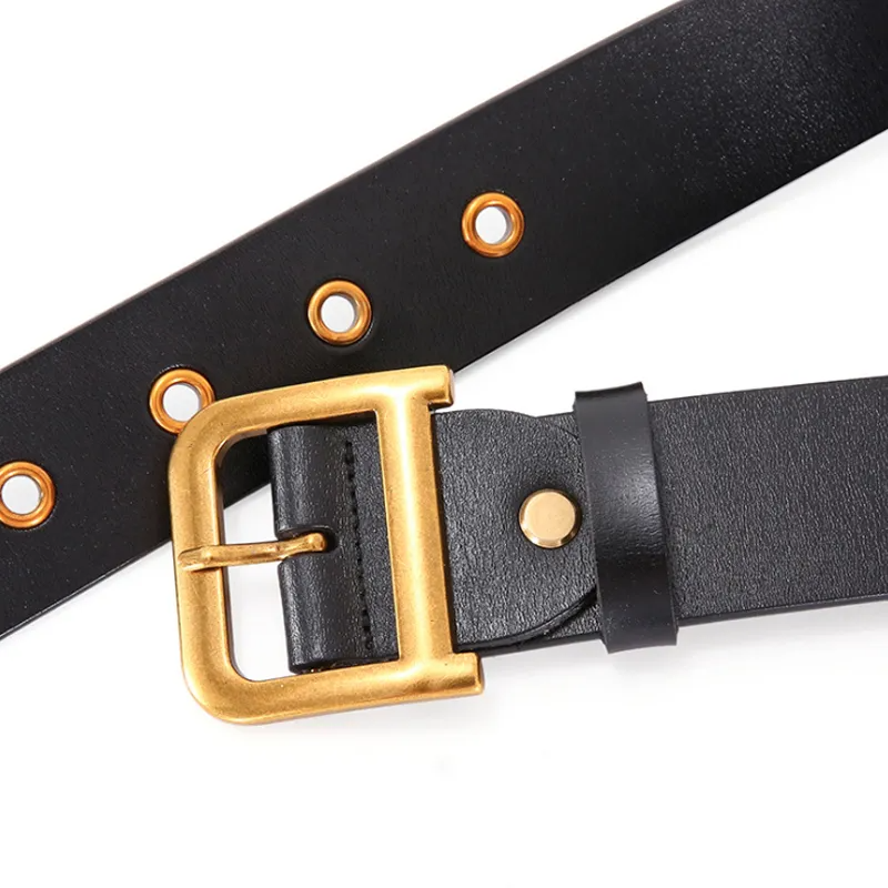 Accessories Women Classic Metal Buckle Leather Belt