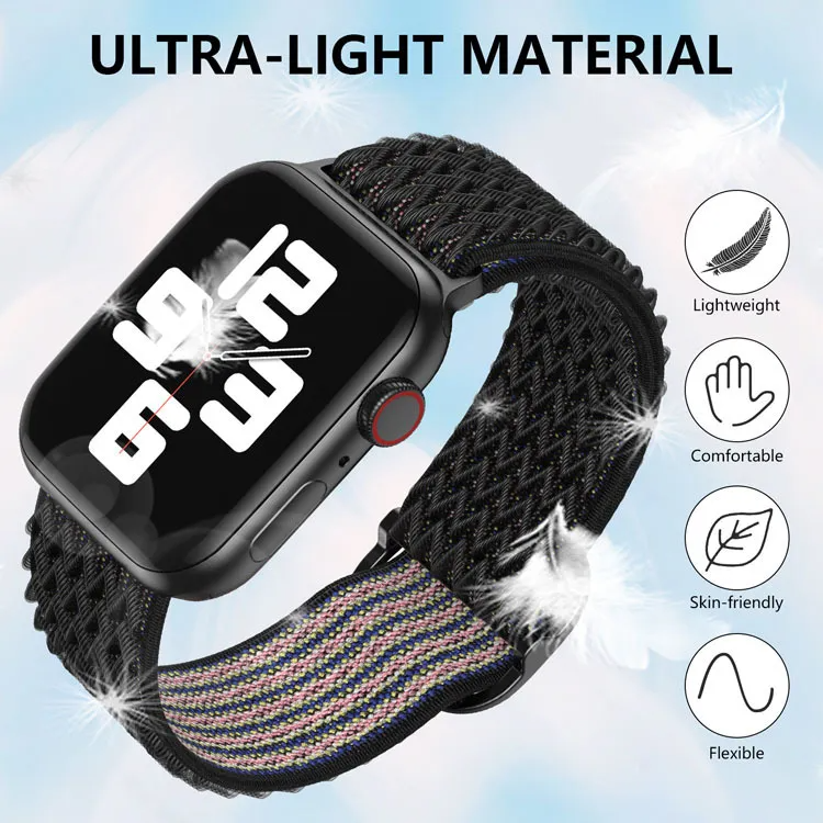 Accessories Wave Pattern Nylon Woven Adjustable Apple Watch Band