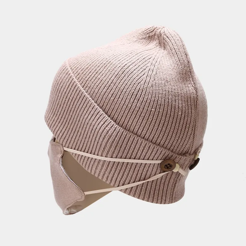 Accessories Winter Button Knitted Hat And Mask Set