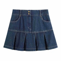 Women Casual Plus Size Preppy Style Pleated Skirts