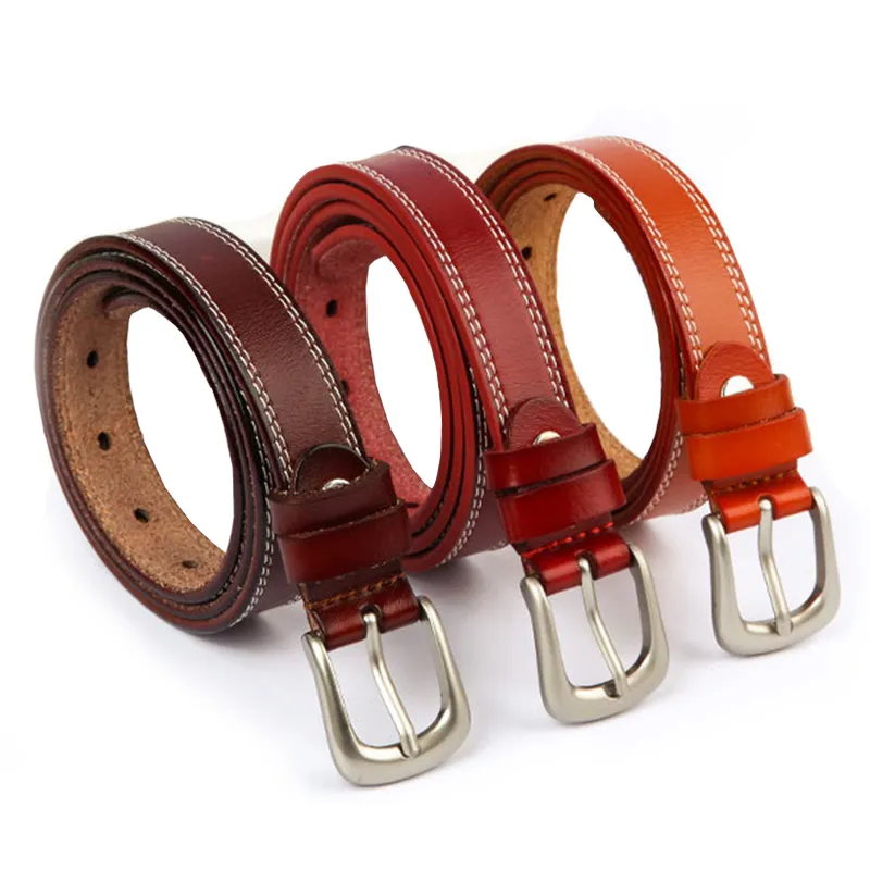 Accessories Women Silver Buckle Leather Leisure Belt