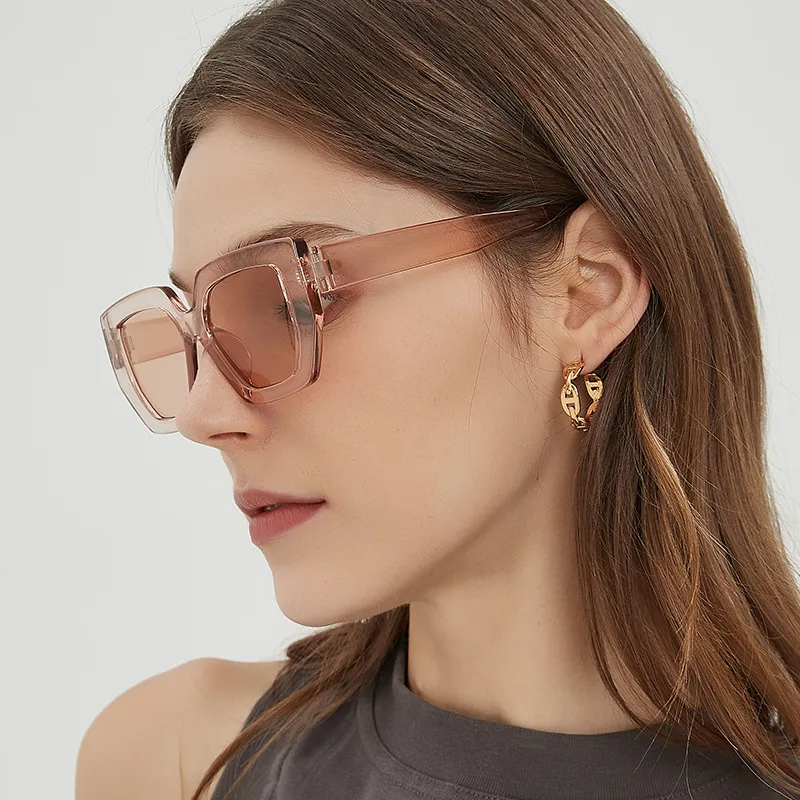 Accessories Women Large Frame Polygon Sunglasses