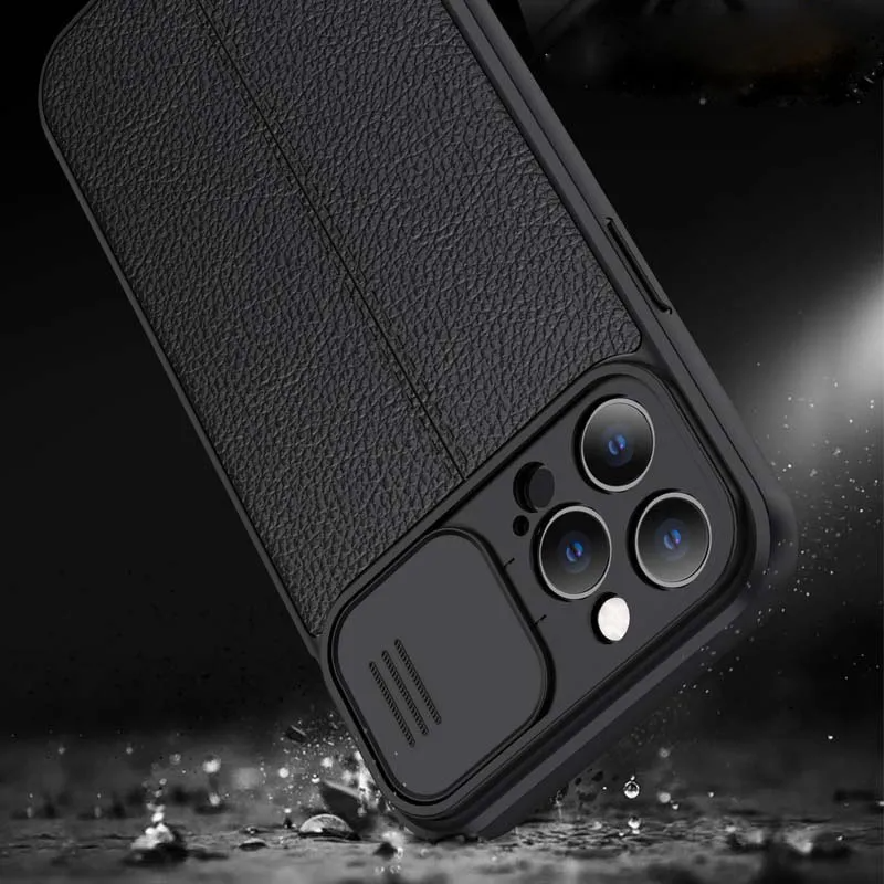 Accessories Push Cover Design Solid Color PU Phone Case