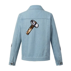 Women Casual Sequined Denim Jacket