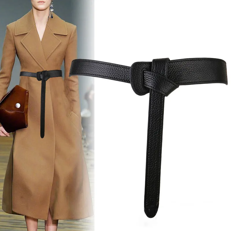 Accessories Women Dress Leather Waist Knot Belt