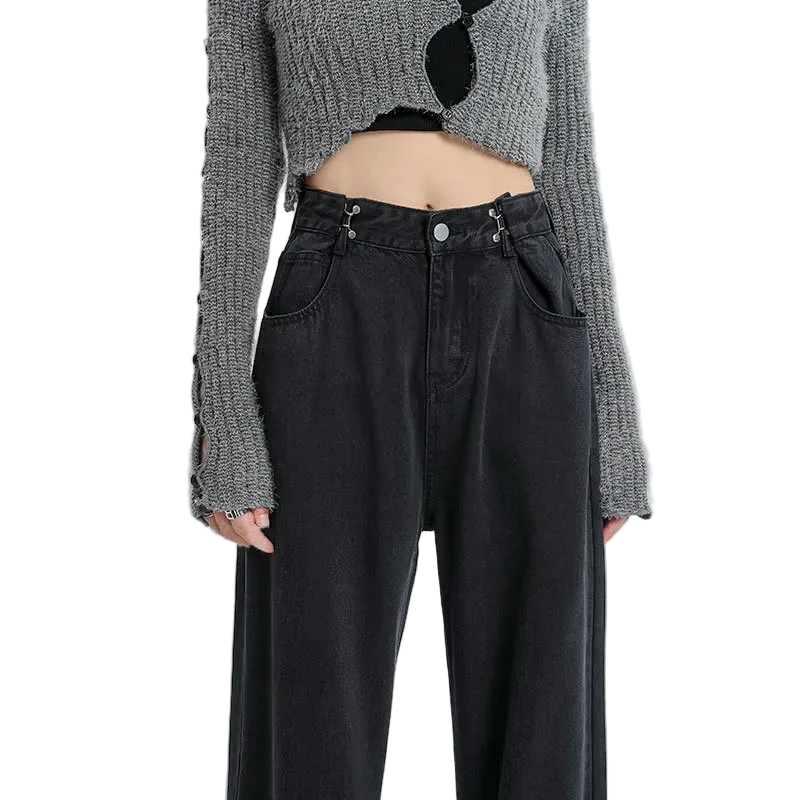 Women Casual High Waist Straight Jeans