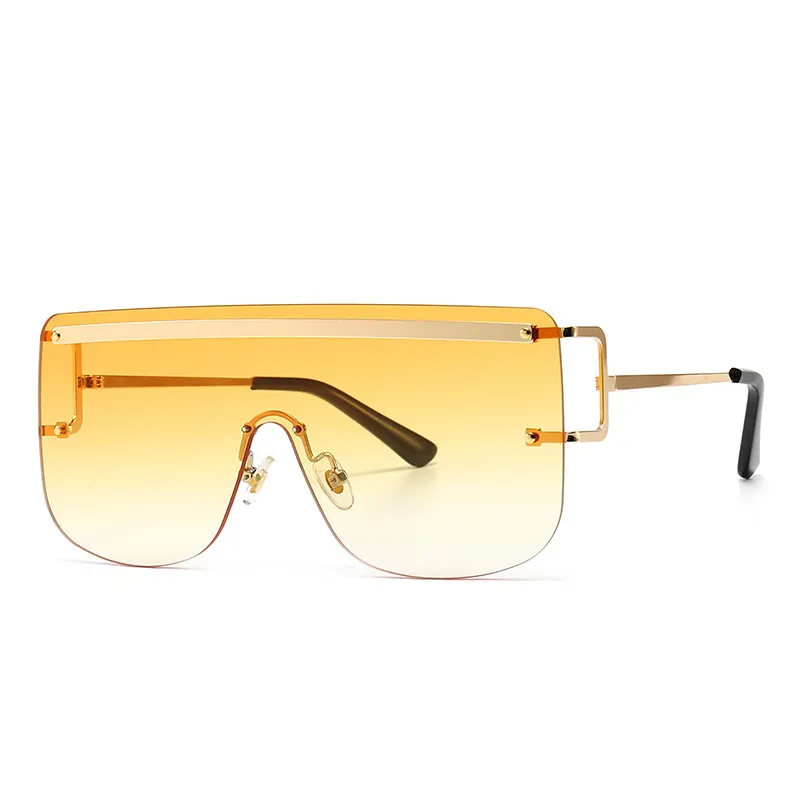 Accessories Women Chic One-Piece Flat Top Sunglasses