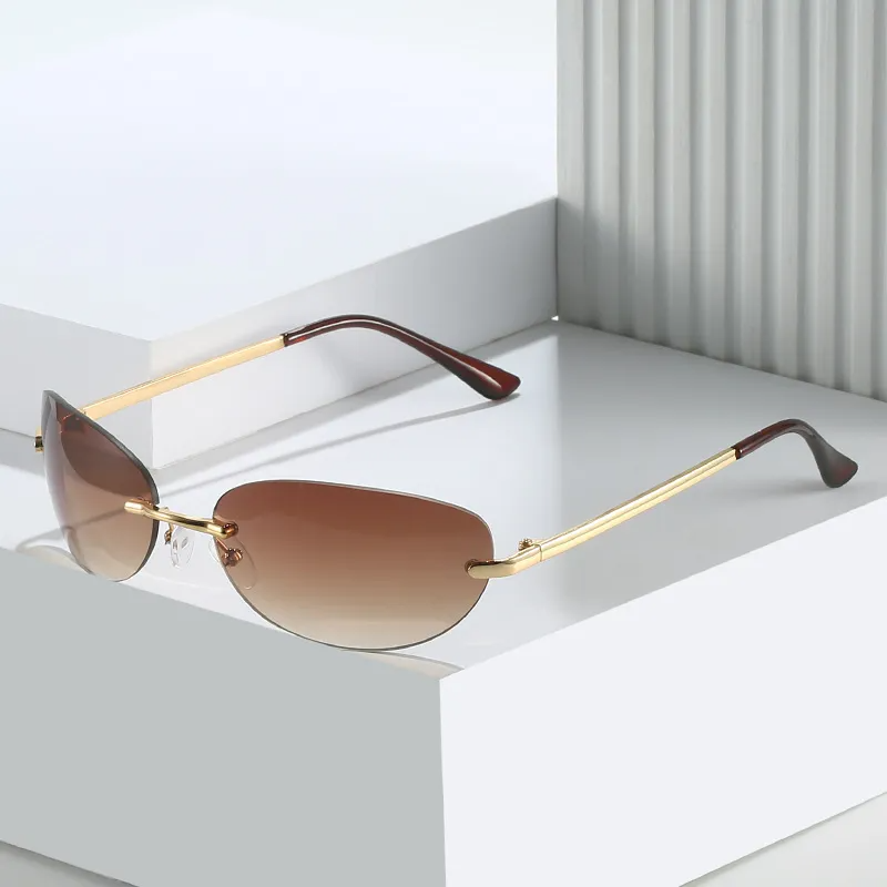 Accessories Women Cat-Eye Rimless Sunglasses