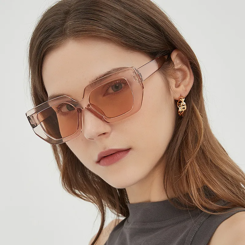 Accessories Women Large Frame Polygon Sunglasses