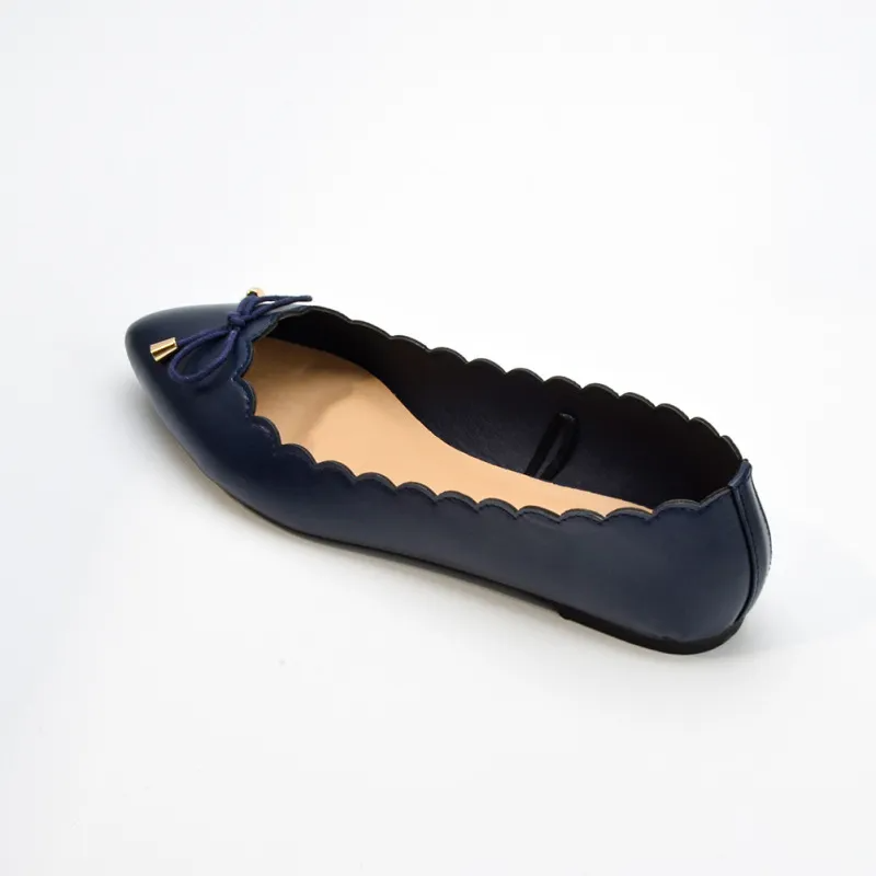 Women Casual Office Bowknot Pointed Leather Loafers