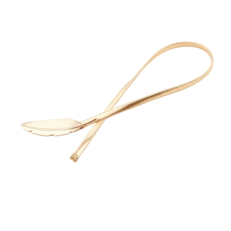 Accessories Women Single Loop Metal Spring Chain Leaf Belt