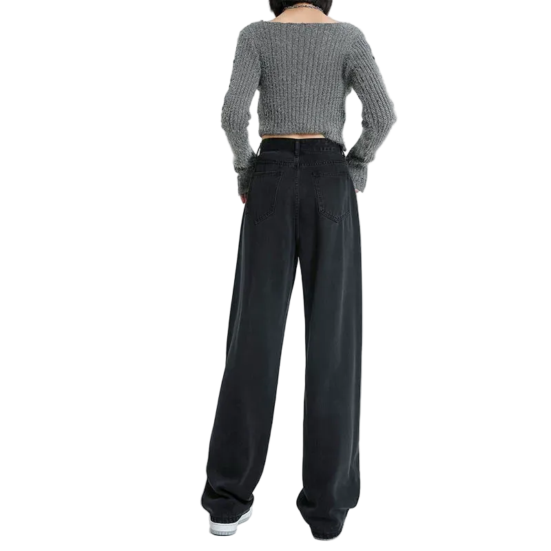 Women Casual High Waist Straight Jeans