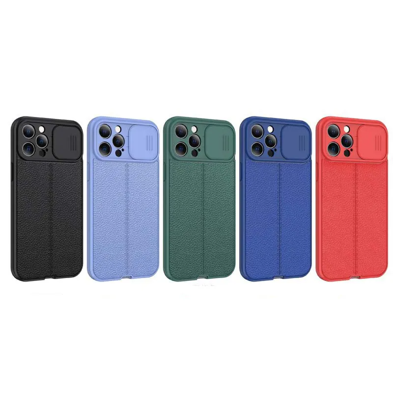 Accessories Push Cover Design Solid Color PU Phone Case