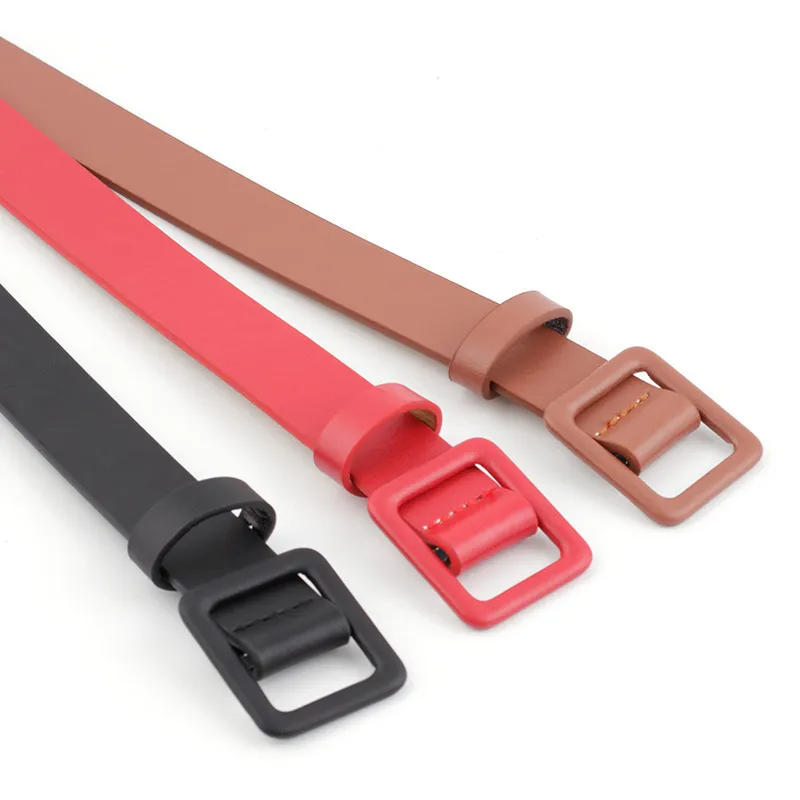 Accessories Women Leather Square Buckle Belt