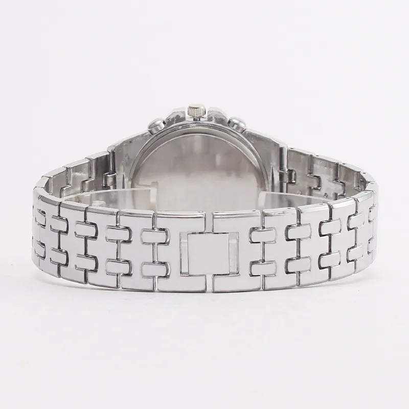 Accessories Men Luxury Rhinestone Design Metal Band Quartz Watch
