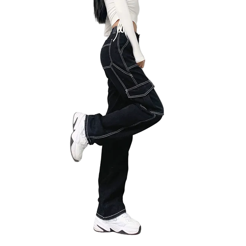 Women Casual Edgy Stitching Cargo Pants