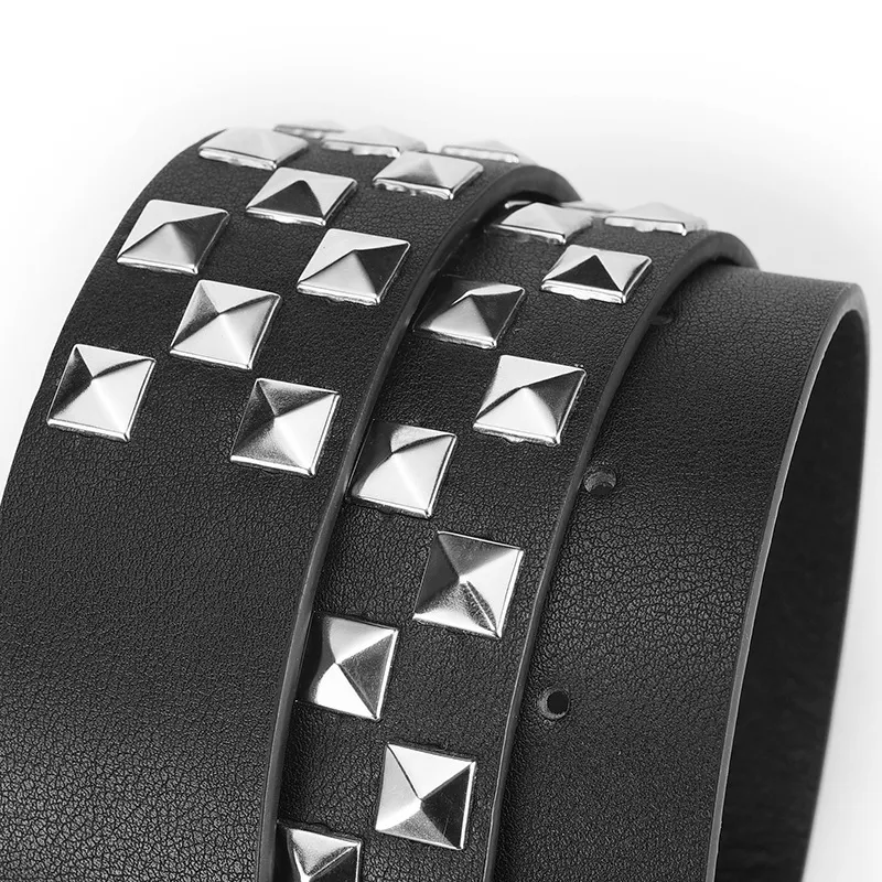 Accessories Unisex Riveted Decorative Wide Belt