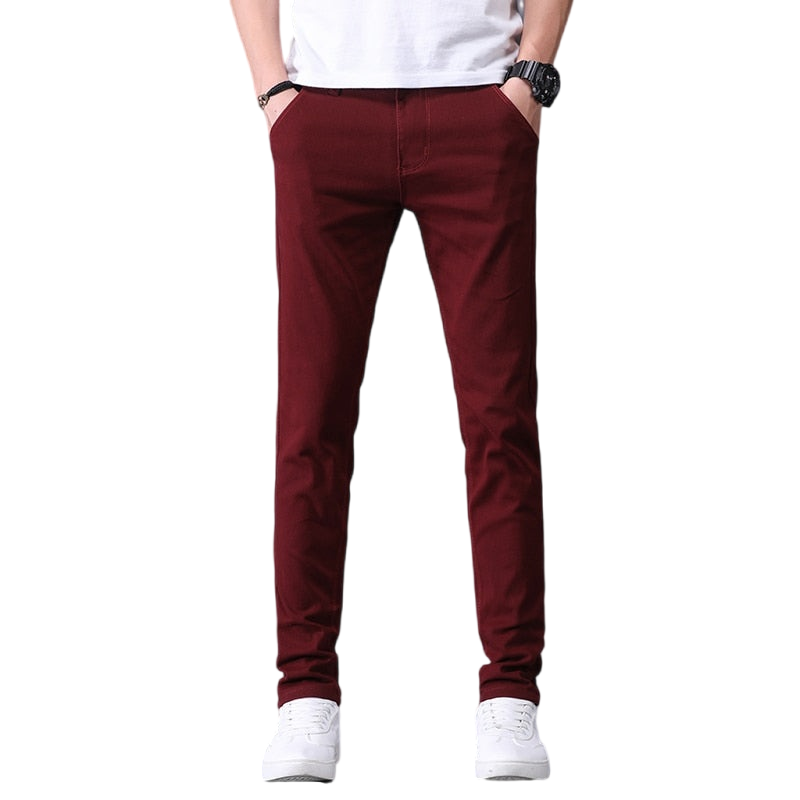 Mens Casual Stretch Fit Chino Pants