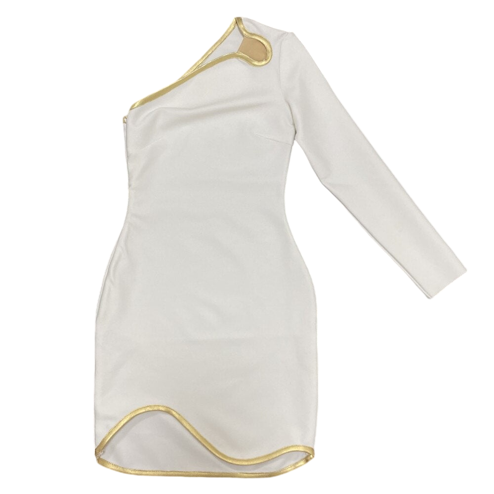 Women Bodycon Off Shoulder Long Sleeve Evening Dress