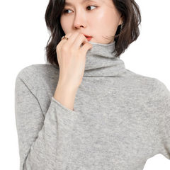Women 100% Pure Wool Pile Neck Knit Pullover